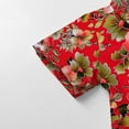 thumbnail image 4 of Oksale Toddler Hawaiian Shirts for Boys Red Floral Printed Shirt Casual Short Sleeve Tops Button Up Collared Shirts Kids Boy's Summer Fashion Clothes, 4 of 9