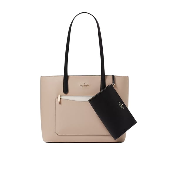 Kate Spade Staci Colorblock Large Tote Bag Set Warm Beige Multi