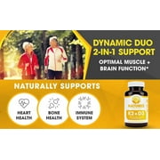 Vitamin K2 (mk7) with D3 Supplement for Best Absorption - 2-in-1 Support for Heart Health and Strong Bones | Vitamin D & K Complex | D3 5000 IU + K2 100 mcg | GMO & Gluten Free - 60 Capsules