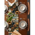 thumbnail image 5 of Hokiten Table Runners 72 Inches Long Dress Scarves, Yellow Flower Butterfly Farmhouse Kitchen/Dining Table Runner, Coffee Tablerunners, Teal Metal Striped Vintage 13x72 Inch, 5 of 7