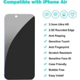 thumbnail image 2 of [3+3Pack] for iPhone Air Privacy Screen Protector with Camera Lens Protector Full Coverage Anti-Spy Tempered Glass Film 9H Hardness Easy Installation Bubble Free [6.5 inch], 2 of 7