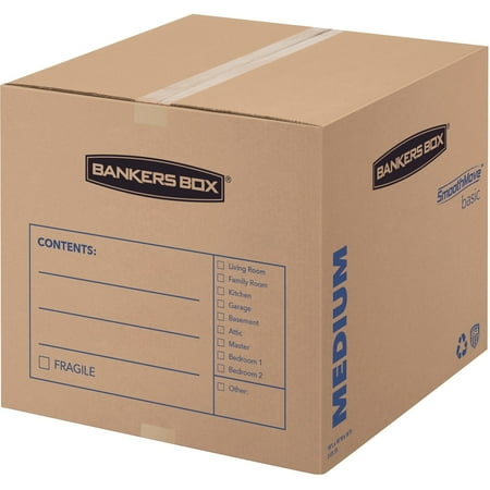 Bankers Box SmoothMove Basic Medium Moving Boxes 18l x 18w x 16h Kraft/Blue 20/BD 7713901