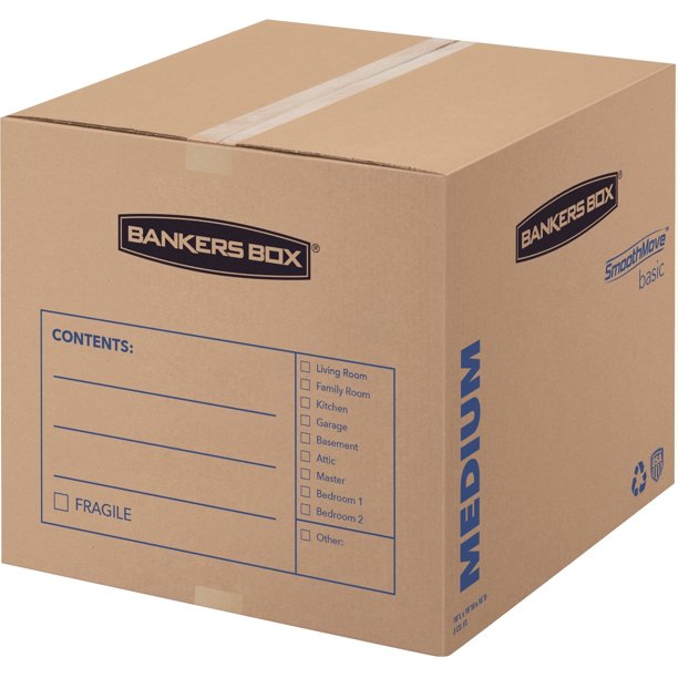 Bankers Box SmoothMove Basic Storage and Moving Boxes, Medium, 20pk