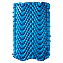 Klymit Double V Sleeping Pad, Extra Wide 2-Person 3-Season Camping Air Matress  with Pump Sack, Blue