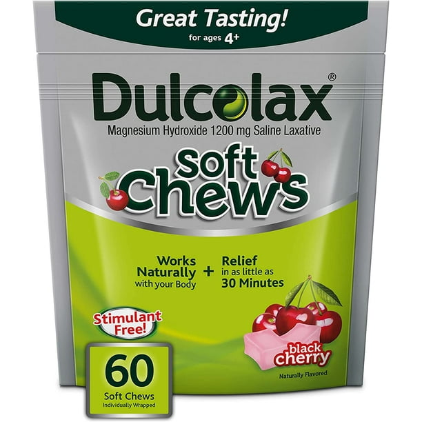 Dulcolax Soft Chews Saline Laxative Black Cherry Gentle Constipation