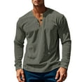 thumbnail image 1 of pstuiky camisas de manga larga para hombre, Camisa informal de moda para hombre, con cuello en V y mangas, transpirable Tops casuales para hombres xl, 1 of 8