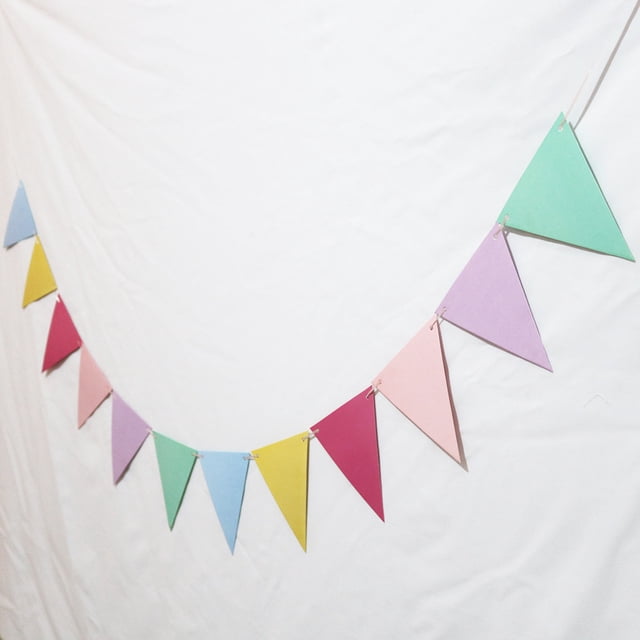 Bandera de onda con banderín dorado, suministros para fiestas de cumpleaños, decoración de ambiente, banderín dorado, plateado, rosa y azul