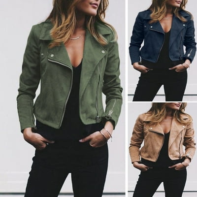 New Womens Ladies Leather Jackets Zip Up Biker Singapore Ubuy