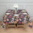 thumbnail image 3 of Pioneer Flower Floral Print Pattern Square Tablecloth,Waterproof Square Table Cover,Wipeable Spillproof Washable Table Cover for Home Kitchen Party Decor 60"x60"(152x152cm), 3 of 6