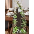 thumbnail image 4 of Green Brown Botanical Burlap-Cotton Table Runner 72 Inches Long,Watercolor Farmhouse Leaf Welcome Farmhouse Table Runners,Outdoor Dining Tablecloths Decor for Baby Shower Party Wedding 13x72, 4 of 9