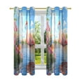 thumbnail image 7 of Yayeee Window Curtains Set of 2 for Living Room Light Filtering 63"x42", Realistic Pink Flamingo Flower, 7 of 7