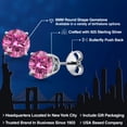 thumbnail image 2 of Gem Stone King 925 Sterling Silver Pink Moissanite Stud Earrings for Women | 1.60 Cttw | Gemstone Birthstone | Round 6MM, 2 of 6