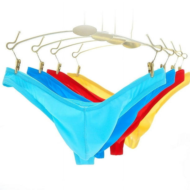 Tanga translúcido de seda de hielo para hombre, ropa interior fina y sexy, con bolsillo en T, pantalones transpirables de cintura baja para hombres jóvenes