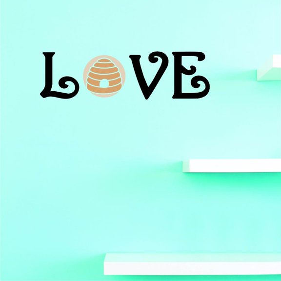 Custom Decals Love Beehive Wall Art Size: 8 X 30 Inches Color: Multi