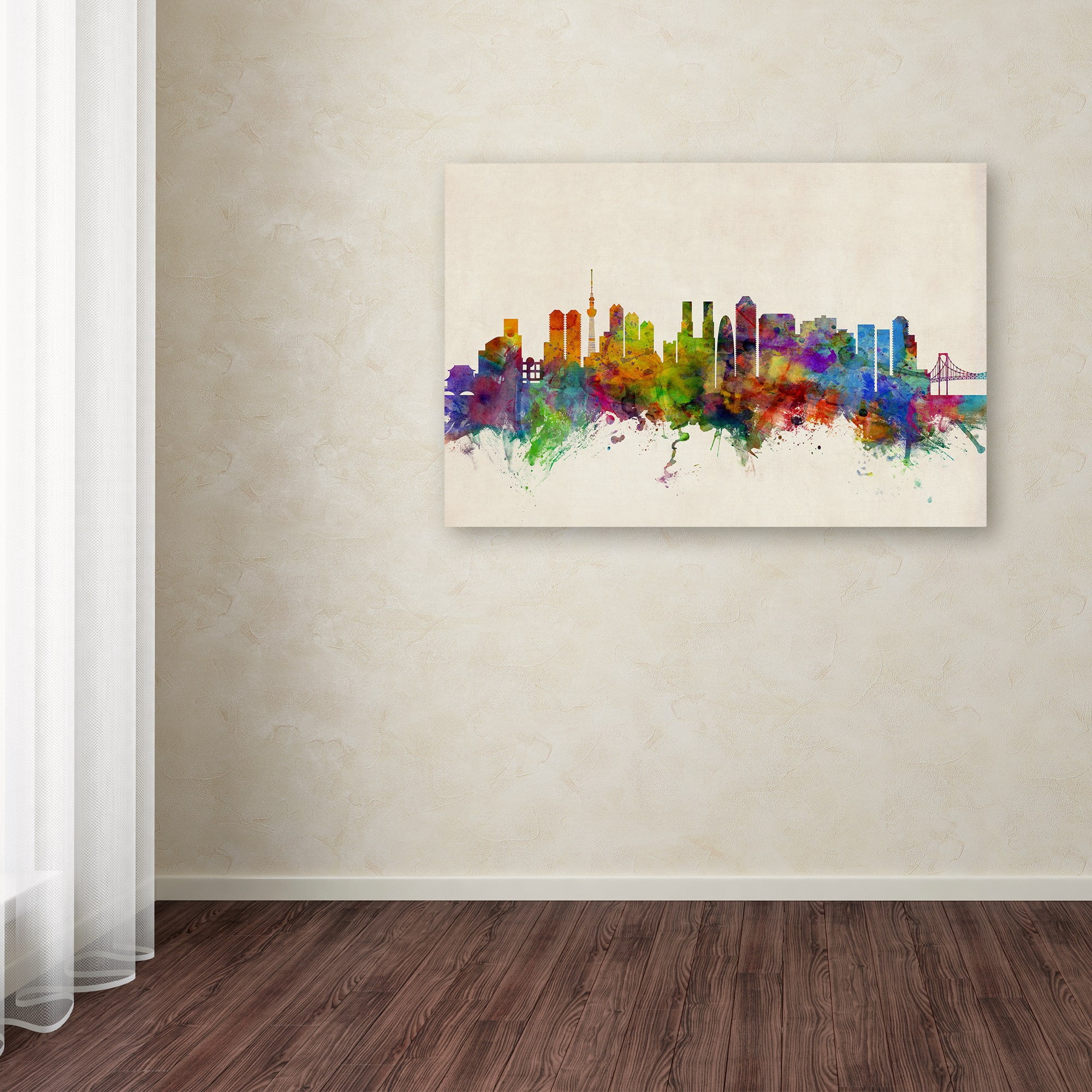 Trademark Fine Art "Tokyo Japan Skyline II" Canvas Art by Michael Tompsett