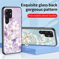 thumbnail image 3 of SaniMore for Samsung Galaxy S23 Ultra Case, 31 Diamonds Glass Vehicle Magnetic Support Flexible TPU Flower Pattern Cover with 360° Rotatable Ring Kickstand Shockproof Protective Shell, Purple Flower, 3 of 11