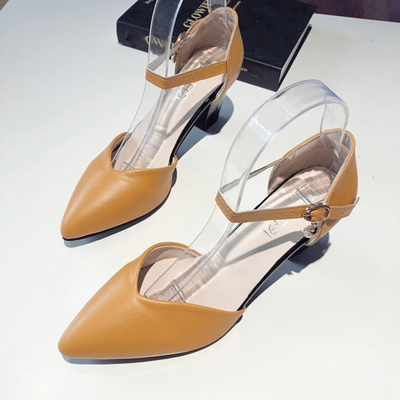 Vedolay High Heel Shoes For Women Dressy High Heel for Women Fashion Pointed Toe Slip Party Dressy Shoes,Yellow 6.5