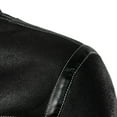 thumbnail image 6 of Herrnalise Men's Fashion Casual Thick Leather Coat Long Sleeve Stand Collar Zipper Pocket Leather Coat Warm Windproof Coat Black, 6 of 6