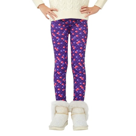 

baozhu Girls Winter Mermaid Fleece Lined Leggings Toddler Kids Rainbow Thicken Warm Classic Tights Trousers 3-13T