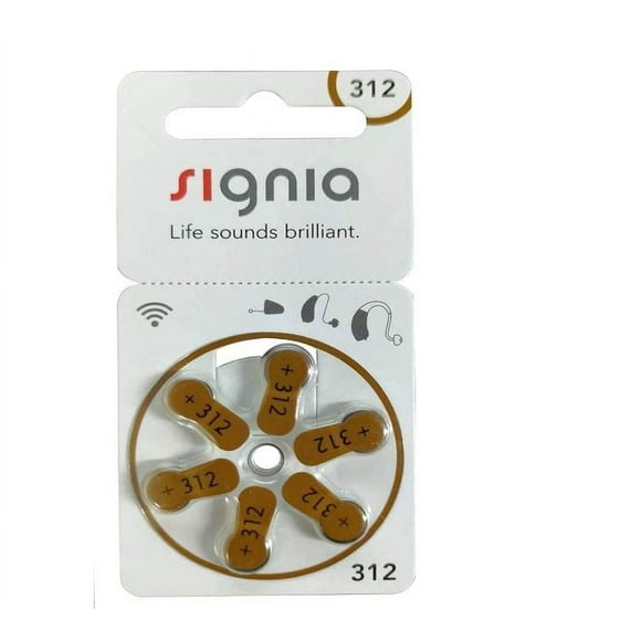 Signia Hearing Aid Battery Size 312, Pack of 30 Batteries