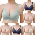 thumbnail image 3 of Oversize Bras for Women No Underwire Fashion Solid Color Steel Rings Lace Pad Gathering Everyday Bras, 3 of 3