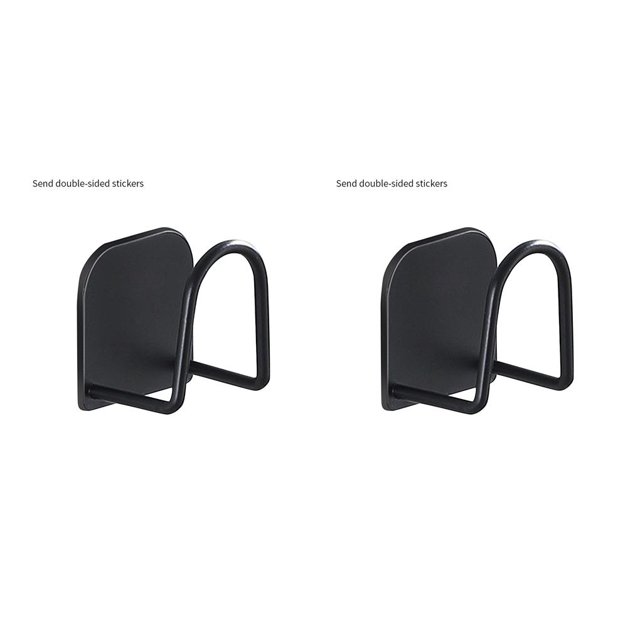 Inteprter Estante de almacenamiento de cocina montado en la pared soporte de pañuelos de cepillo de acero inoxidable soporte de organización sin Esponja Rack Negro 2piezas
