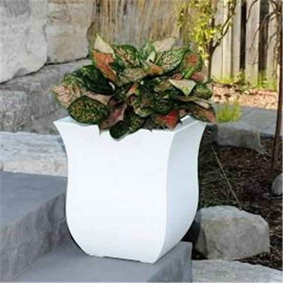 Mayne Valencia 16" x 16" x 18" Square White Plastic Planter