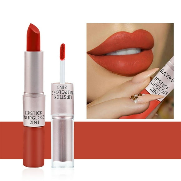 Clearance! ZTTD Lip Gloss Gloss Gloss Glaze Lipstick Lasting Lip Velvet 2 in 1 Long Lipstick Lip Liquid Lasting Lip Nude Lip Double Silky Long Velvet Glaze Lipstick