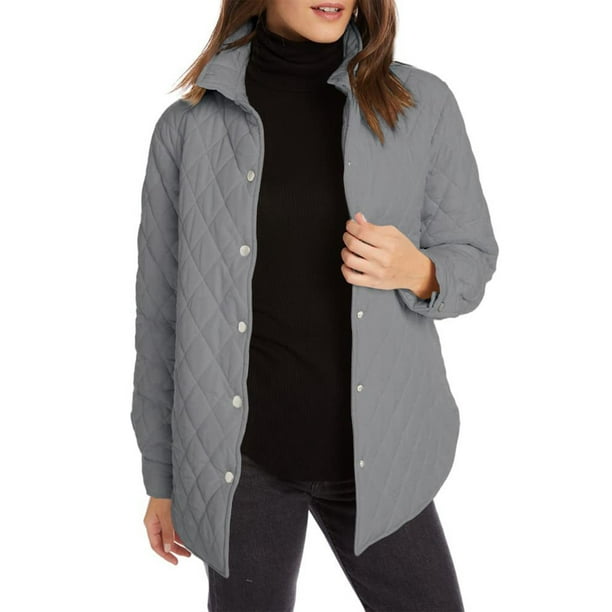 Buttoned casual hotsell quilted coat
