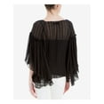 thumbnail image 2 of Max Studio London Womens Sheer Batwing-Sleeve Pullover Blouse, Black, X-Small, 2 of 4