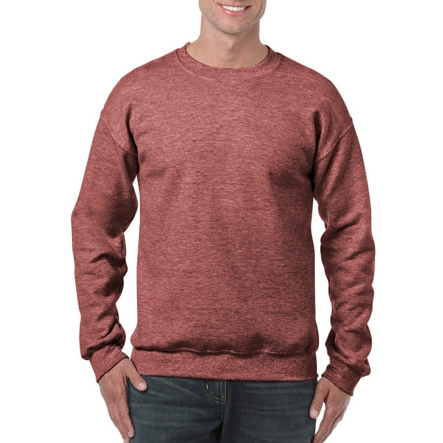 Gildan Chandail Molletonné à Col Ras du Cou pour Hommes, P, Heather Sport Dark Maroon