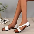 thumbnail image 4 of Tbopshirt Summer Sandals Flat Fish Mouth Women's Sandals Solid Color Open Toe Sandals Womens Sandals, 4 of 5