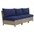 thumbnail image 7 of EAGLE PEAK Coastal Vista 3 Piece Outdoor Wicker Armless Chair with Blue Cushion, Patio Furniture Sets Outdoor Sectional Patio Conversation Set, 7 of 7