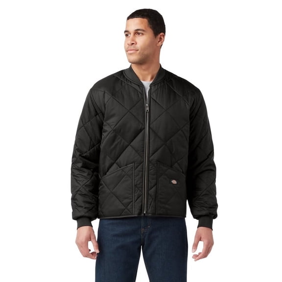 Dickies Men’s Diamond Quilted Jacket – Lightweight Insulated Work Jacket with Durable Water-Resistant Fabric for Warmth & Comfort