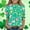 Multicolor, variant on Girls St Patrick's Day Shirt Long Sleeve Crewneck, Soft Stretch Clover Rainbow Print Top for Kids, Green Multicolor Holiday & Everyday Tee,Size 10-11T