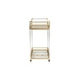 thumbnail image 3 of Baxton Studio Savannah Contemporary Glam and Luxe Gold Metal and Glass Wine Cart, 3 of 7