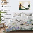 thumbnail image 3 of Cal King 4 Piece Bedding Set Gnome Flowers Butterfly on Wood Soft Breathable Duvet Cover and Pillowcase,Retro Watercolor Pastoral Theme Duvet Cover Set Bed Sheets for Bedroom Dormitory Guest Room, 3 of 9