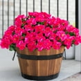 thumbnail image 3 of BKSDUEH Artificial Fake Outdoor Outside Flowers Plants, Faux Silk Camellia UV Resistant Realistic for Front Door Porch Patio Planter Balcony Garden Yard Home Decor, 6 Bundles, 3 of 8