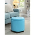 thumbnail image 2 of Convenience Concepts Designs4Comfort Round Storage Ottoman in Sea Foam, 2 of 9