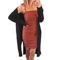 thumbnail image 2 of Womens Solid Color Long Sleeve Open Front Knit Sheer Cardigans Lightweight Kimono Long Sweater, 2 of 3
