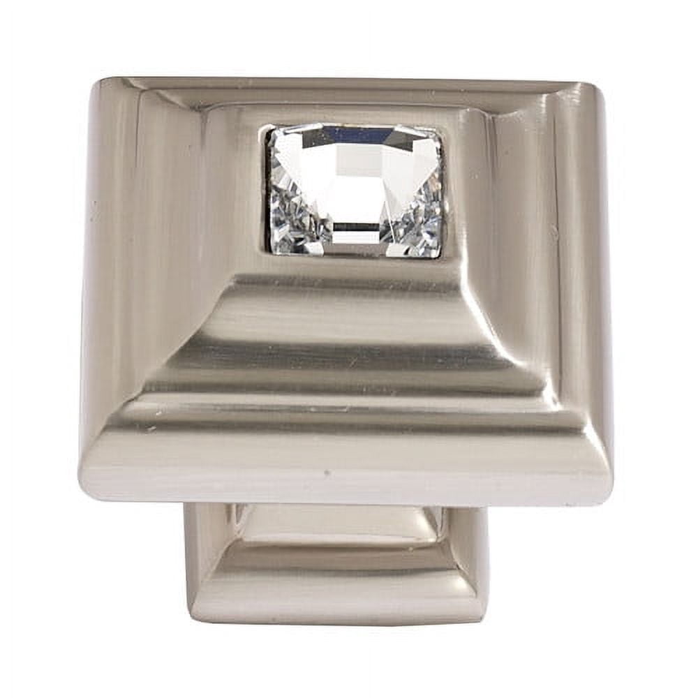 Alno 10mm Crystal Small Square Knob - Clear / Polished Chrome