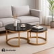 thumbnail image 5 of Set de 2 Mesas de Centro Circulares Bluelander con Soportes de Acero, Negro/Dorado, 5 of 5
