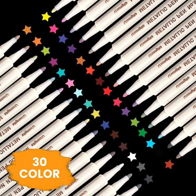 Acrylic Paint Marker Pens Set DIY Art Marker Pens School Art Students Teachers Supplies Graffiti Pens Permanent for Stone Glass Metal Fabric