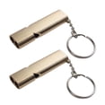 thumbnail image 2 of 2Pcs Aluminium Alloy Emergency Whistle Mini Compact High Decibel High-frequency Survival Whistle for Outdoor Golden, 2 of 13