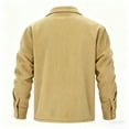 thumbnail image 4 of LNZGNM Fleece Jacket Men Big and Tall Sherpa Lined Thermal Flannel Shirt Jackets Single-Breasted Thick Lapel Collar Jackets Coat Winter Jacket with Pockets, Khaki 4XL, 4 of 4