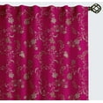 thumbnail image 1 of Vargottam 84 Inch Rod Pocket/Back Tab Cotton Curtains for Windows and Doors - Light Filtering Cotton - Light Filtering Drapes For Doors - Set of 2 Panels, 52"x84" - Motif Vine Design (Pink), 1 of 8
