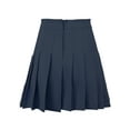 thumbnail image 3 of A2Y Women's Solid Zipper Pleated Mini Skirts Navy M, 3 of 3