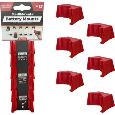 Stealthmounts Battery Mounts For Milwaukee M12 6Pk Red