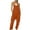 Orange, variant on LEAVINGSUO Summer Fall Womens Plus Size Clearance $5 Fashion Women Casual Cold Shoulder Jumpsuit Solid Suspender Jumpsuits Wide Pocket Leg Pant Brown S