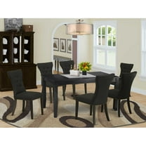 East West Furniture Dining Room Set Black, DUGA7-BLK-24